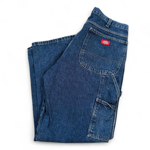 Y2K Dickies Carpenter Utility Pocket Workwear Blue Denim Jeans Sz.36x30 - Picture 1 of 6